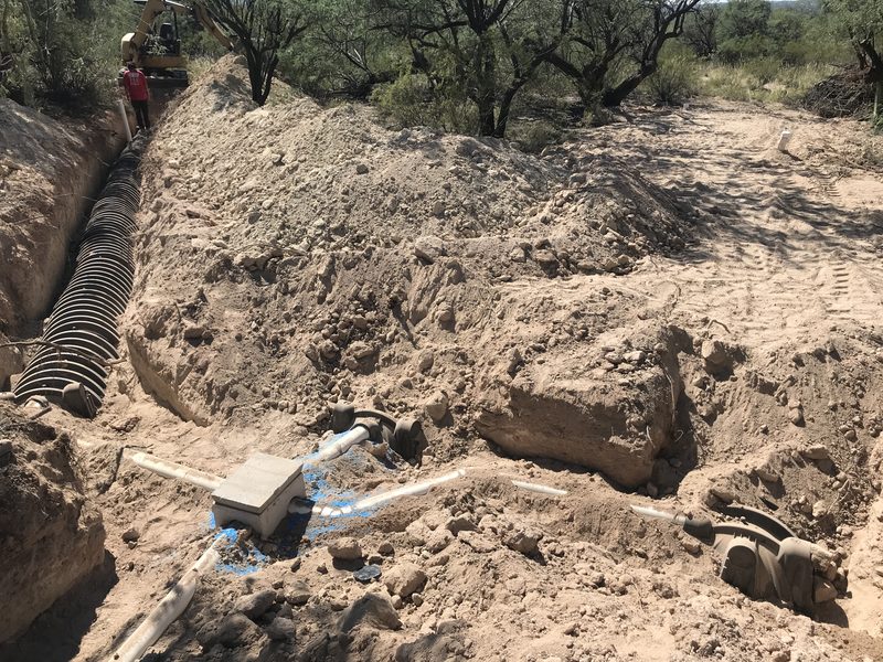 New septic leach field installation